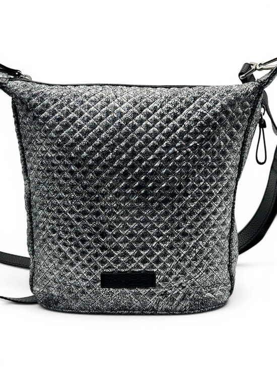 Vera Bradley Handbags - Vera BradleyCarson Silver Black Metallic Quilted Crossbody Hobo Bucket Bag Purse
